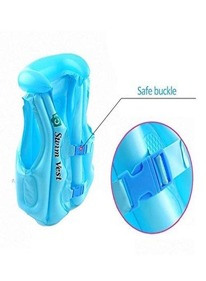 Delzon سترة سباحة للأطفال من ديلزون، سترة عائمة قابلة للنفخ مصنوعة من مادة PVC للأطفال الصغار مع واقي للرأس، سترات نجاة آمنة للأطفال مزودة بإبزيم مزدوج، سترة سباحة محمولة للأطفال، سترة سباحة للأطفال الصغار (مقاس كبير) - Image 2